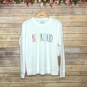 NWT Rae Dunn Rainbow Be Proud Sweatshirt